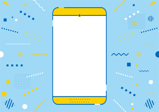 智能手机插图和几何效果线图片下载