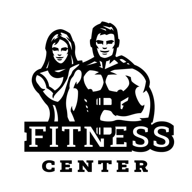 男人和女人，健身俱乐部的偶像。图片下载