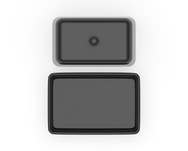 空白黄油保存容器板与盖子模板，钟形模型模板在孤立的白色背景，3d渲染插图。图片下载