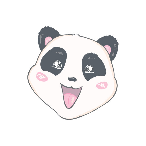 可爱的熊猫角色矢量设计，贺卡，请柬，贺卡，海报图片下载