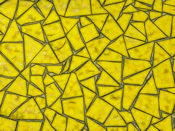 明黄色不规则形状地板马赛克瓷砖镶嵌图片下载