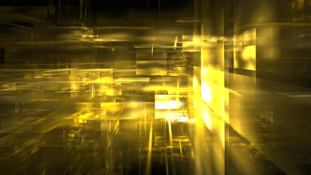 抽象三维空间，设计元素。数字技术和数据中心。建筑设计，数字经济。发光的墙。三维渲染图片下载