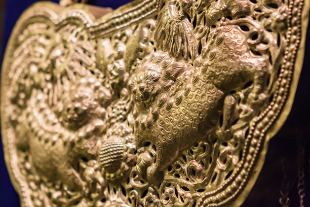 西南少数民族银饰图案、独角兽图案、银质吊坠、项链图片下载