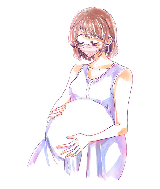 一个平静的孕妇的插图图片下载