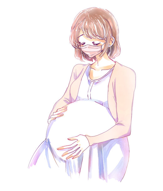 一个平静的孕妇的插图图片下载