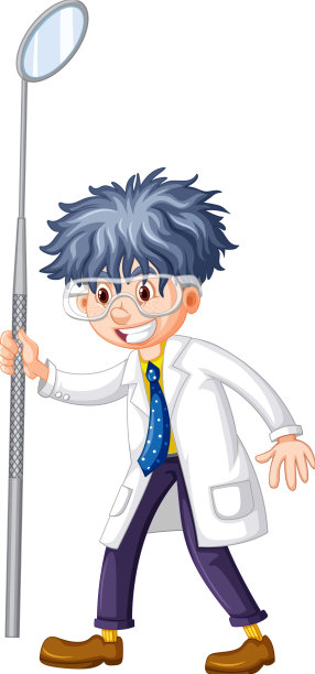 快乐的牙医拿着牙镜上白色图片下载