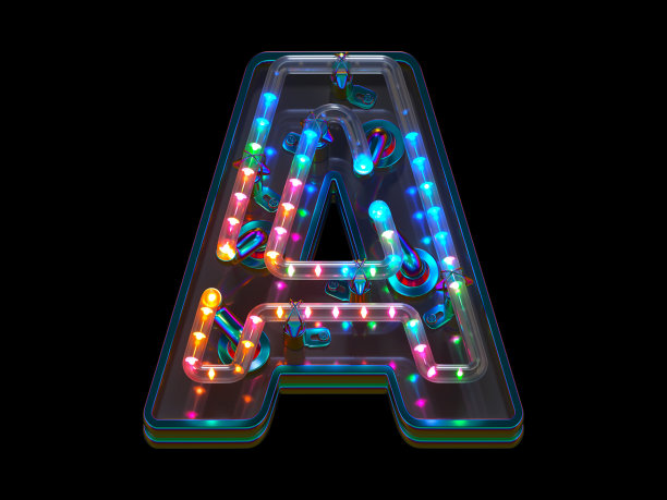 眨眼了字体。五颜六色的光。信一个图片下载