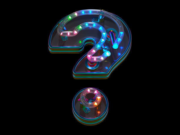 眨眼了字体。五颜六色的光。问题的象征图片下载