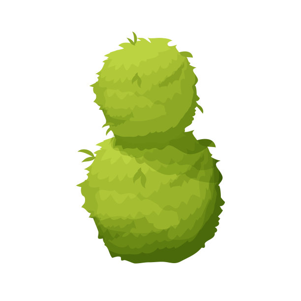 花园，森林灌木风格在卡通风格孤立在白色背景上。装饰，设计元素，ui游戏资产。矢量图图片下载