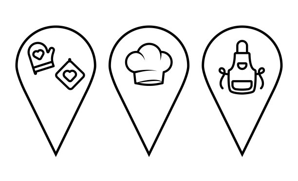 地图和钉图标设置。位置标志和符号。地理定位，指针图标。图片下载