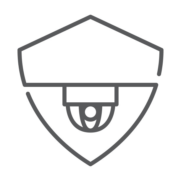 闭路电视防护罩，安全，安全保护。矢量图标轮廓模板图片下载