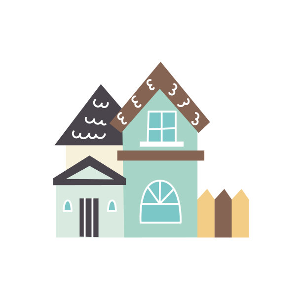 矢量建筑住宅蓝色乡村住宅图片下载