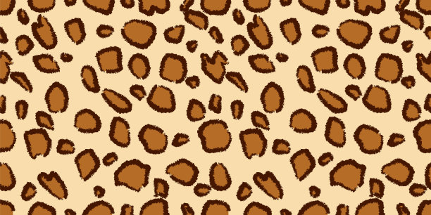 无缝豹皮图案。时尚的野生豹纹背景。时尚的矢量橙色和棕色插图图片下载