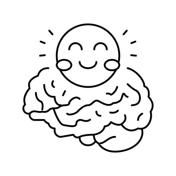 小儿神经外科线图标矢量插图图片下载