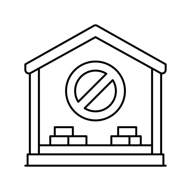 室内房屋拆除线图标矢量插图图片下载