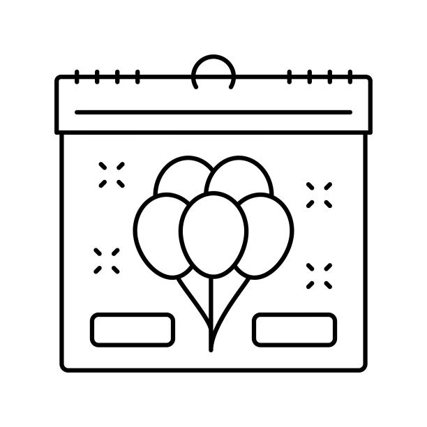 节日游行线图标矢量插图图片下载