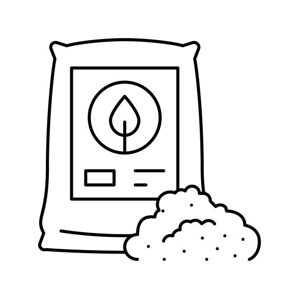 有机施肥线图标矢量插图图片下载