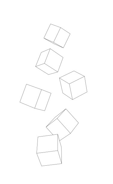 矢量插图的下落立方体线艺术图片下载