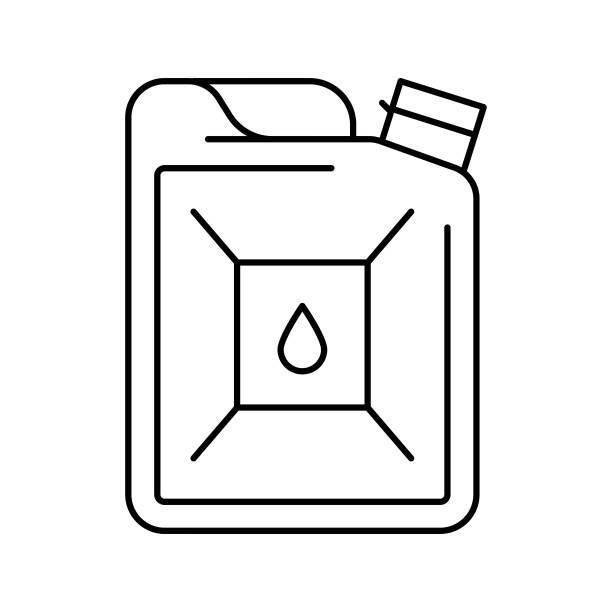 生物柴油加油站线性图标矢量图图片下载