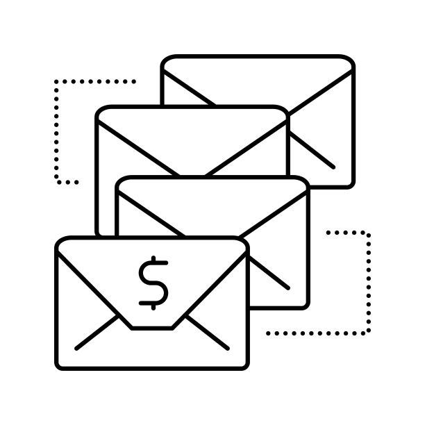 电子邮件序列线图标矢量插图图片下载