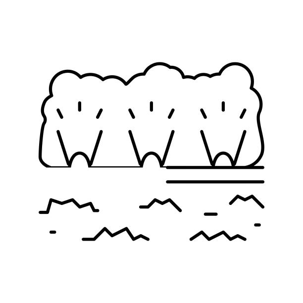 户外照明灯具线图标矢量插图图片下载