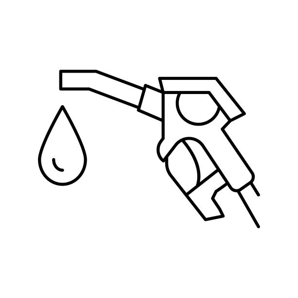加氢站线性图标矢量插画图片下载