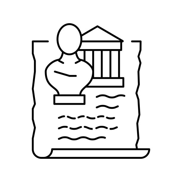 古希腊历史线性图标矢量图图片下载