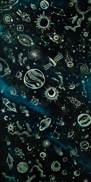 宇宙丙烯画图片下载