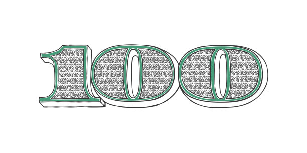 美元符号。百元钞票的符号。画的数字是一百。矢量图图片下载