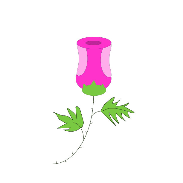 玫瑰矢量图标在白色背景上的卡通风格。图片下载