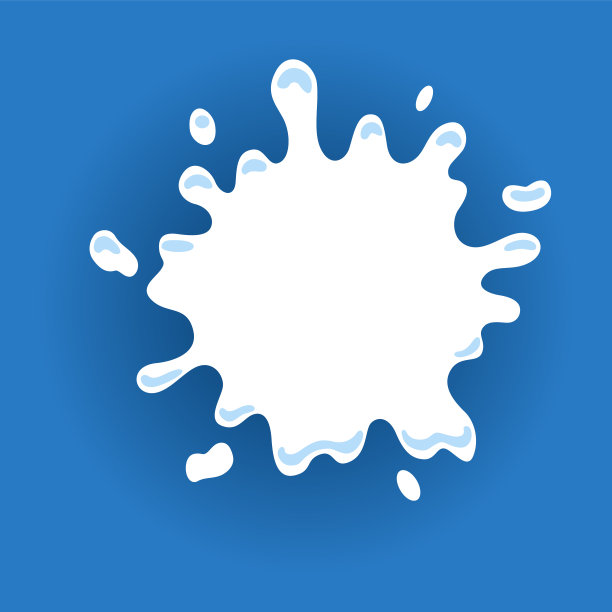 牛奶标签上有滴和溅。创意包装的牛奶徽章。液体变形虫的形状。矢量设计牛奶符号。背景与文本的位置图片下载