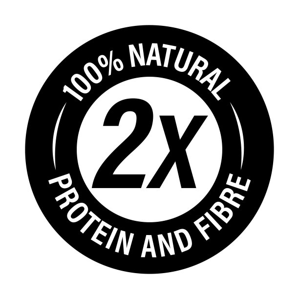 “100%天然，2倍，更多的蛋白质和纤维”矢量图标图片下载