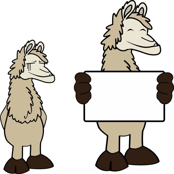 搞笑的羊驼卡通人物图片下载