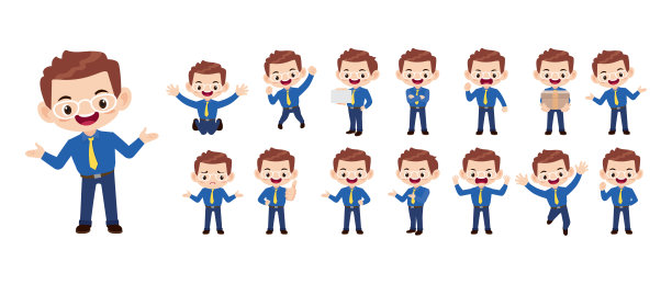 一组摆着不同姿势的人图片下载