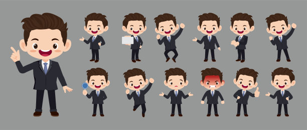 一组摆着不同姿势的人图片下载