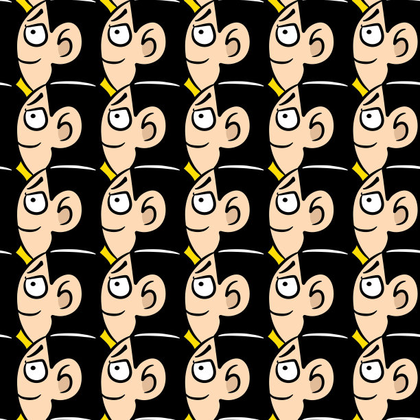 无缝图案的可爱男人卡通图片下载