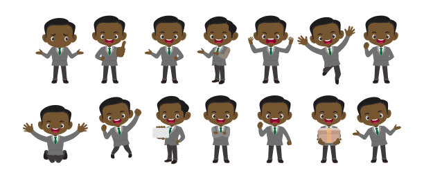 一组摆着不同姿势的人图片下载