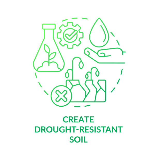 创建耐旱土壤绿色梯度概念图标图片下载