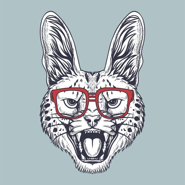 几个愤怒的手画着戴着眼镜图片下载