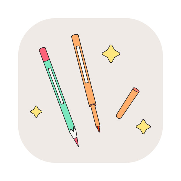 唇铅笔图标。可爱的卡通唇线矢量图形。花哨的涂鸦亚洲风格的韩国美容化妆品用品插画标志。图片下载