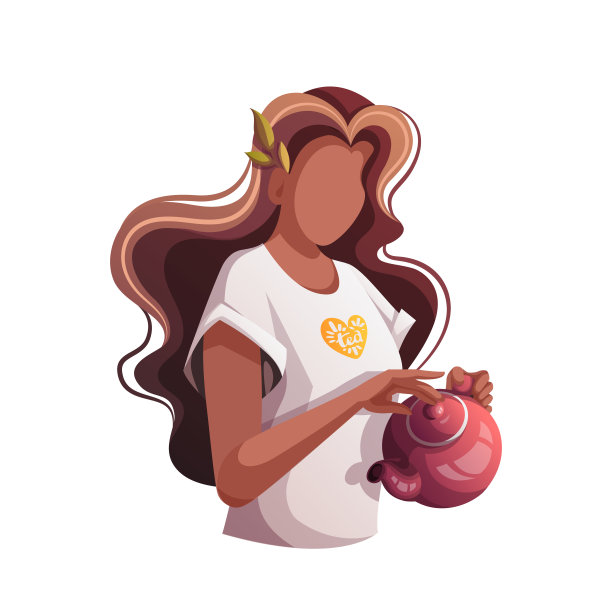 茶壶的女人。茶馆、咖啡吧、茶友、茶会图片下载