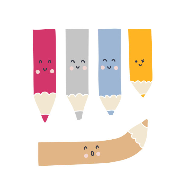 手绘彩色铅笔矢量收集。设计用于装饰笔记本，记事本，记事本，字帖和日记。图片下载