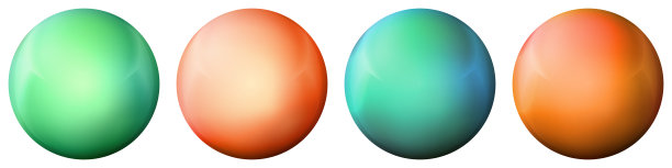 玻璃彩色球。逼真的球，三维抽象矢量插图突出在白色背景。带有阴影的大金属气泡图片下载