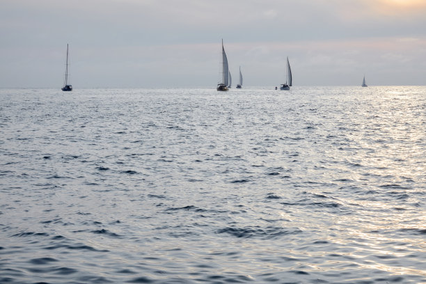 在海上航行的船只。帆船的管理。图片下载