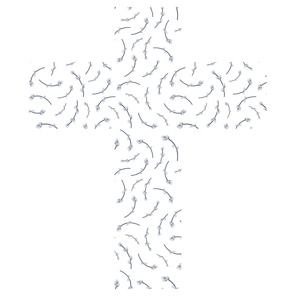 交叉与柳枝在简约的风格图片下载