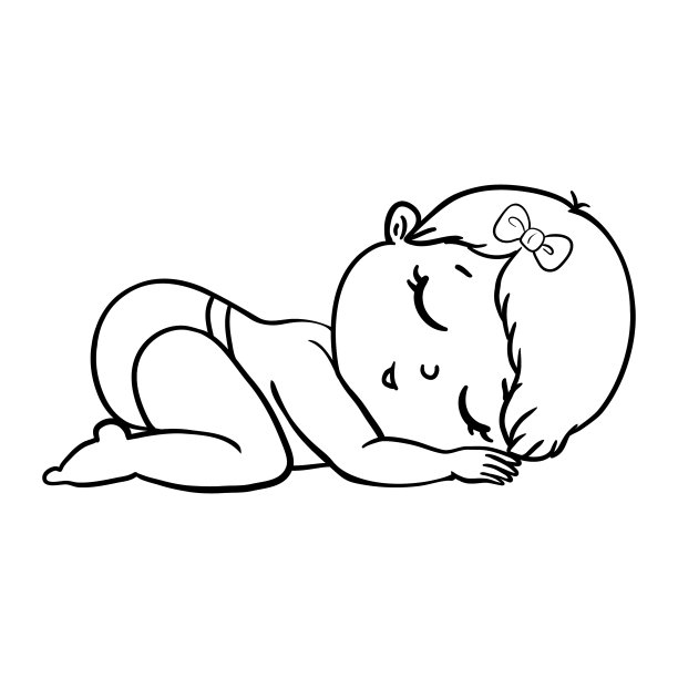 可爱的女孩卡通手绘图片下载