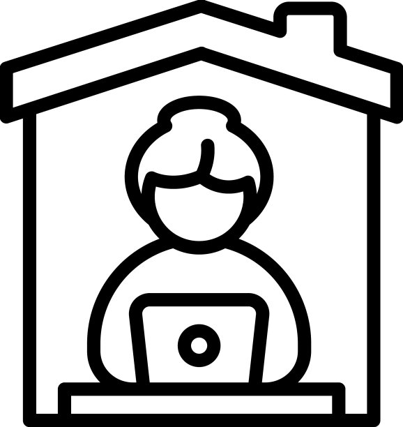 自由职业者隔离图标大纲房子图片下载