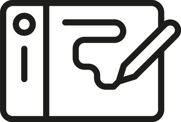 数字编辑平板电脑图标轮廓笔画图片下载