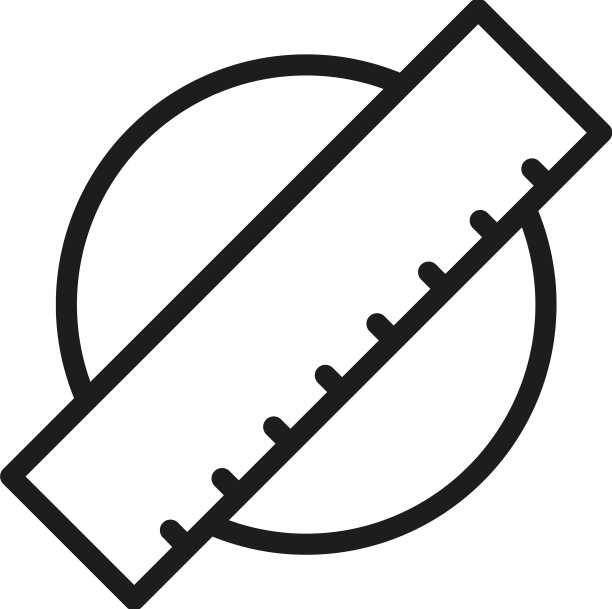 木尺图标轮廓比例数字图片下载