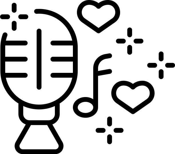 婚礼麦克风图标轮廓服务图片下载